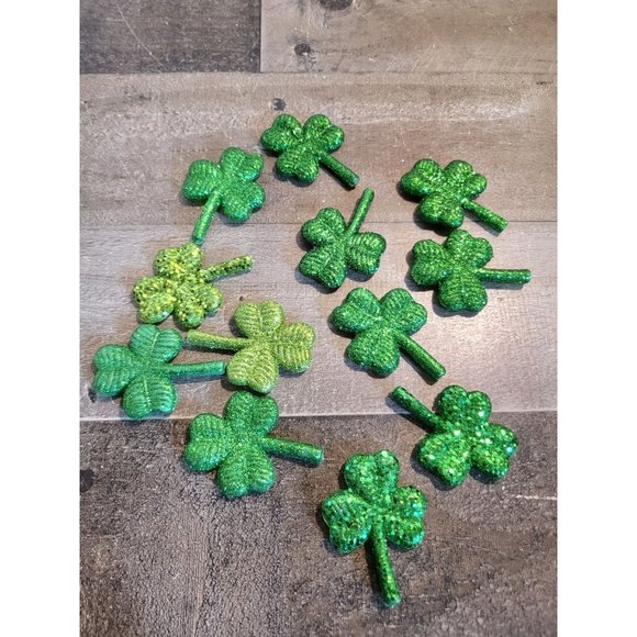 St patricks day glitter mini clover set decor green - Picture 4 of 5